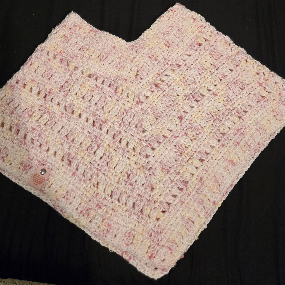 Handmade Pink Crochet Poncho